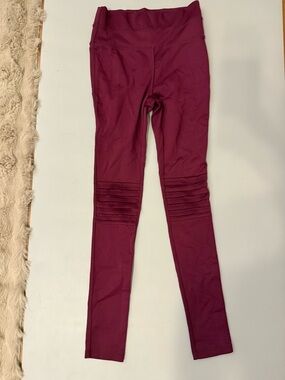 FP Movement by Free People High-Rise Moto Leggings in Burgundy